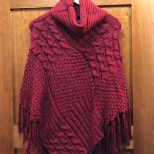 Red poncho.